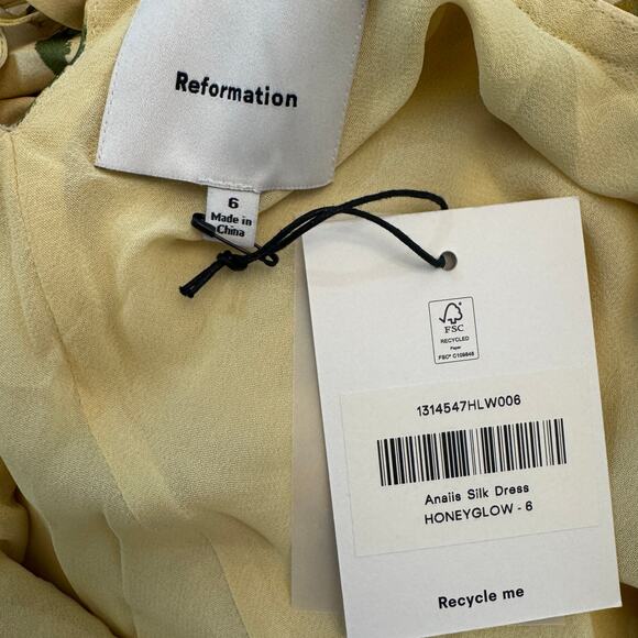 Reformation Anaiis Silk Dress Honeyglow - Picture 9 of 13